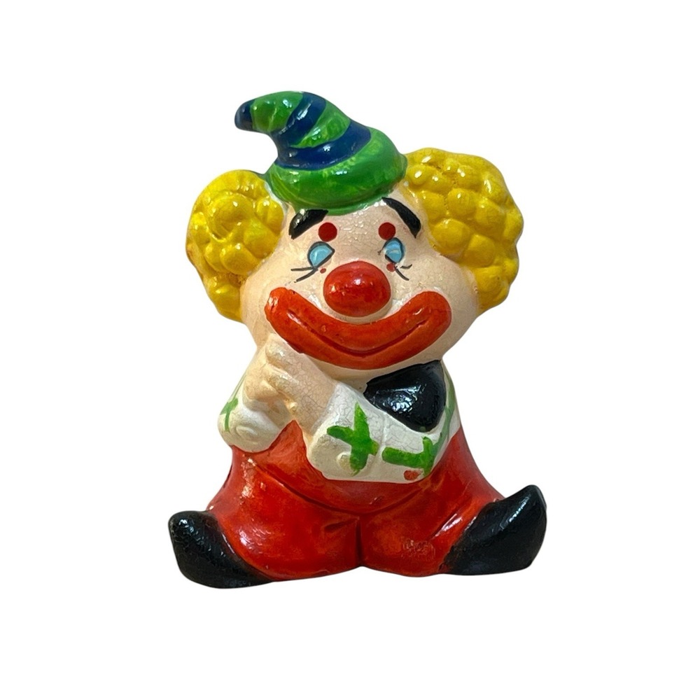VINTAGE ENESCO‎ CLOWN Figurines Ceramic Porcelain Circus Hand Painted Decor